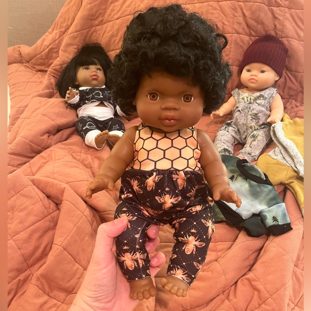 Minikane Imani doll with brown eyes.